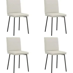 vidaXL Eetkamerstoelen 4 st fluweel crèmekleurig
