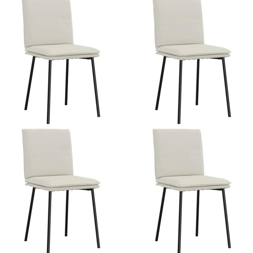 vidaXL Eetkamerstoelen 4 st fluweel crèmekleurig