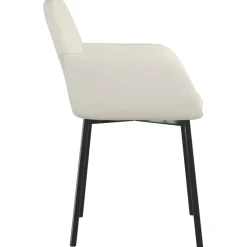 vidaXL Eetkamerstoelen 2 st fluweel crèmekleurig
