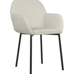 vidaXL Eetkamerstoelen 2 st fluweel crèmekleurig