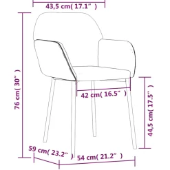 vidaXL Eetkamerstoelen 2 st fluweel crèmekleurig
