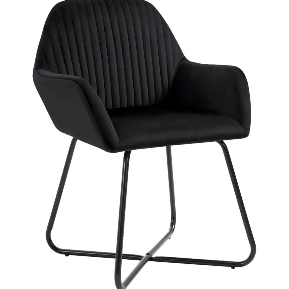 vidaXL Eetkamerstoelen 2 st fluweel zwart