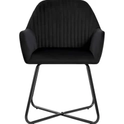 vidaXL Eetkamerstoelen 2 st fluweel zwart
