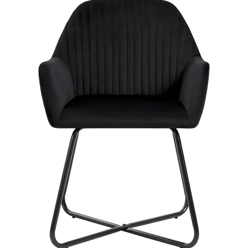 vidaXL Eetkamerstoelen 2 st fluweel zwart