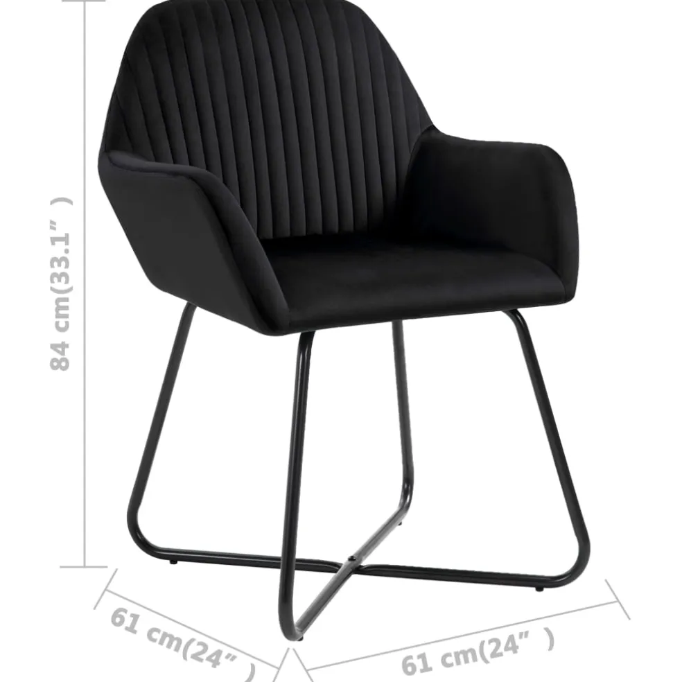 vidaXL Eetkamerstoelen 2 st fluweel zwart