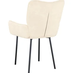 vidaXL Eetkamerstoelen 2 st fluweel crèmekleurig