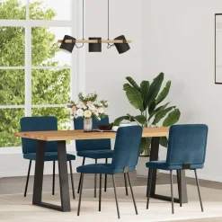 vidaXL Eetkamerstoelen 4 st fluweel blauw
