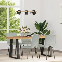 vidaXL Eetkamerstoelen 4 st fluweel lichtgrijs
