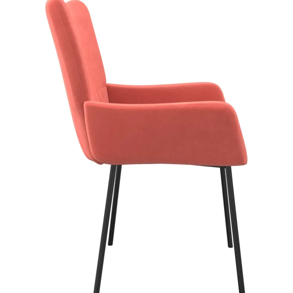 vidaXL Eetkamerstoelen 2 st fluweel roze