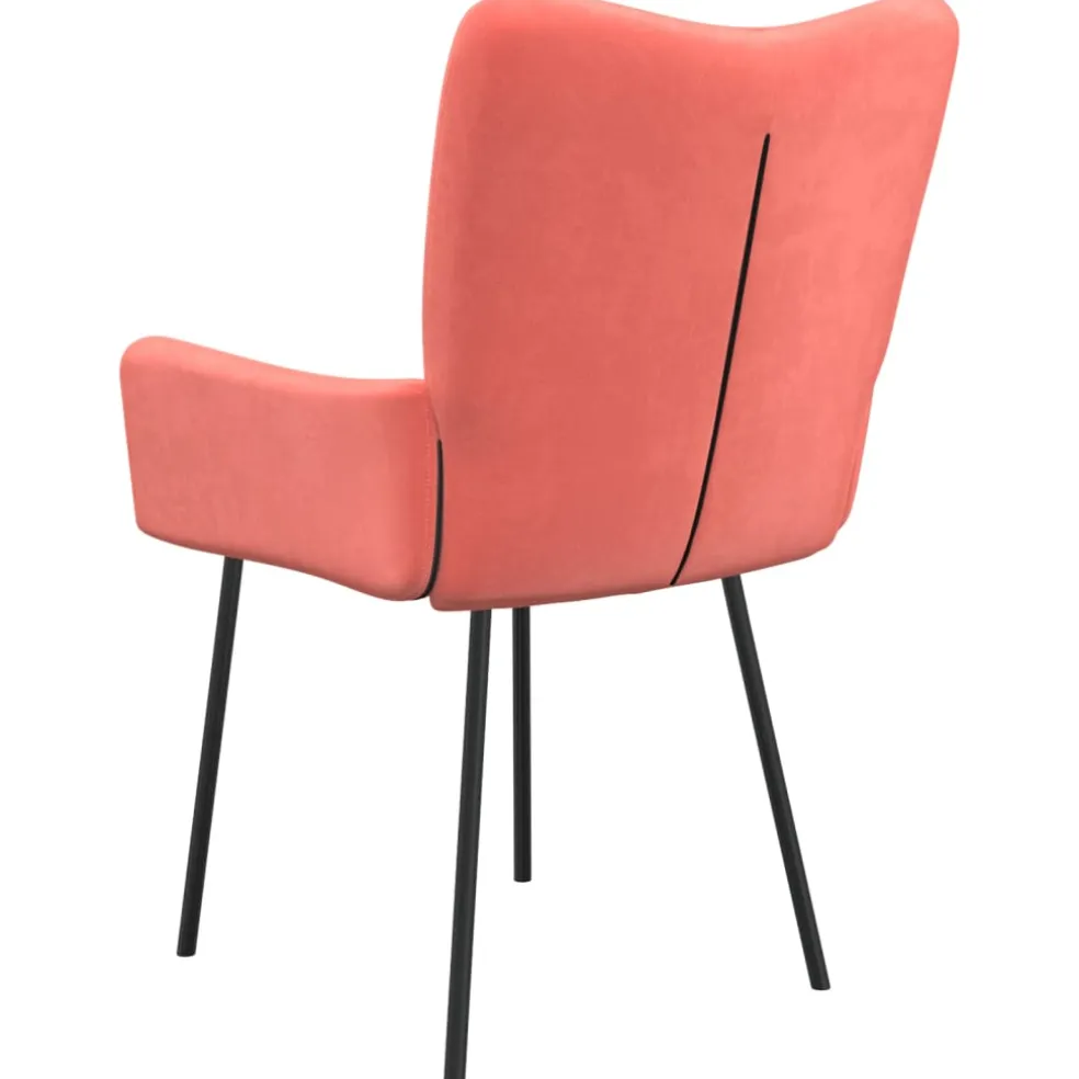vidaXL Eetkamerstoelen 2 st fluweel roze