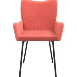 vidaXL Eetkamerstoelen 2 st fluweel roze
