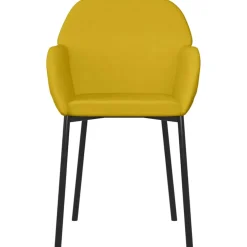 vidaXL Eetkamerstoelen 2 st fluweel geel