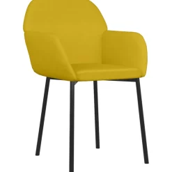 vidaXL Eetkamerstoelen 2 st fluweel geel