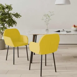 vidaXL Eetkamerstoelen 2 st fluweel geel