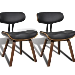 vidaXL Eetkamerstoelen 2 st gebogen hout en kunstleer