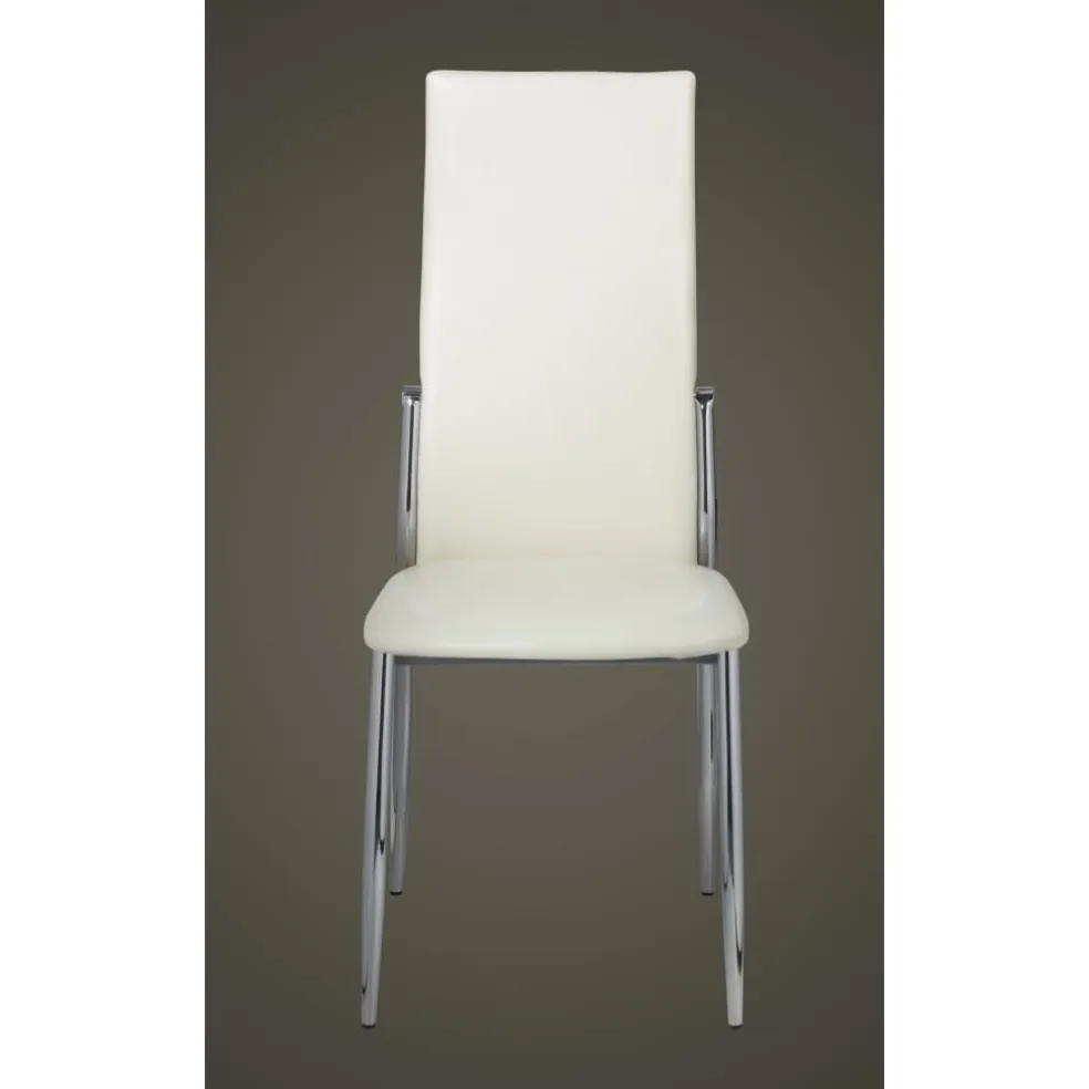 vidaXL Eetkamerstoelen 2 st kunstleer wit