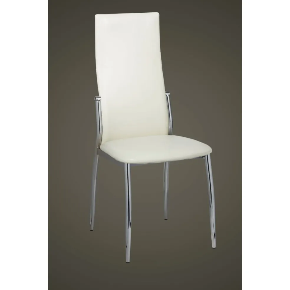 vidaXL Eetkamerstoelen 2 st kunstleer wit