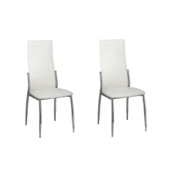 vidaXL Eetkamerstoelen 2 st kunstleer wit