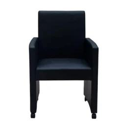 vidaXL Eetkamerstoelen 2 st kunstleer zwart