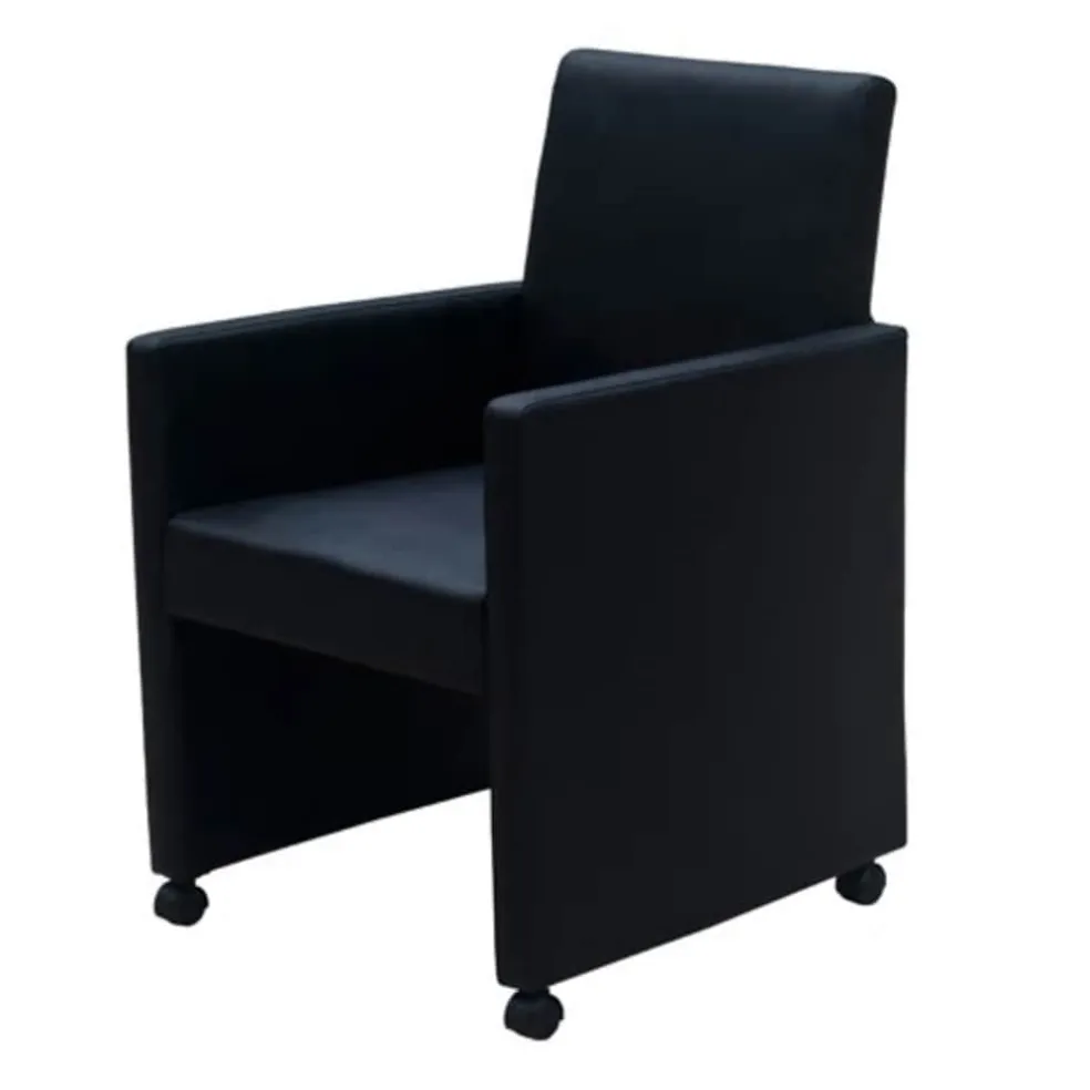 vidaXL Eetkamerstoelen 2 st kunstleer zwart