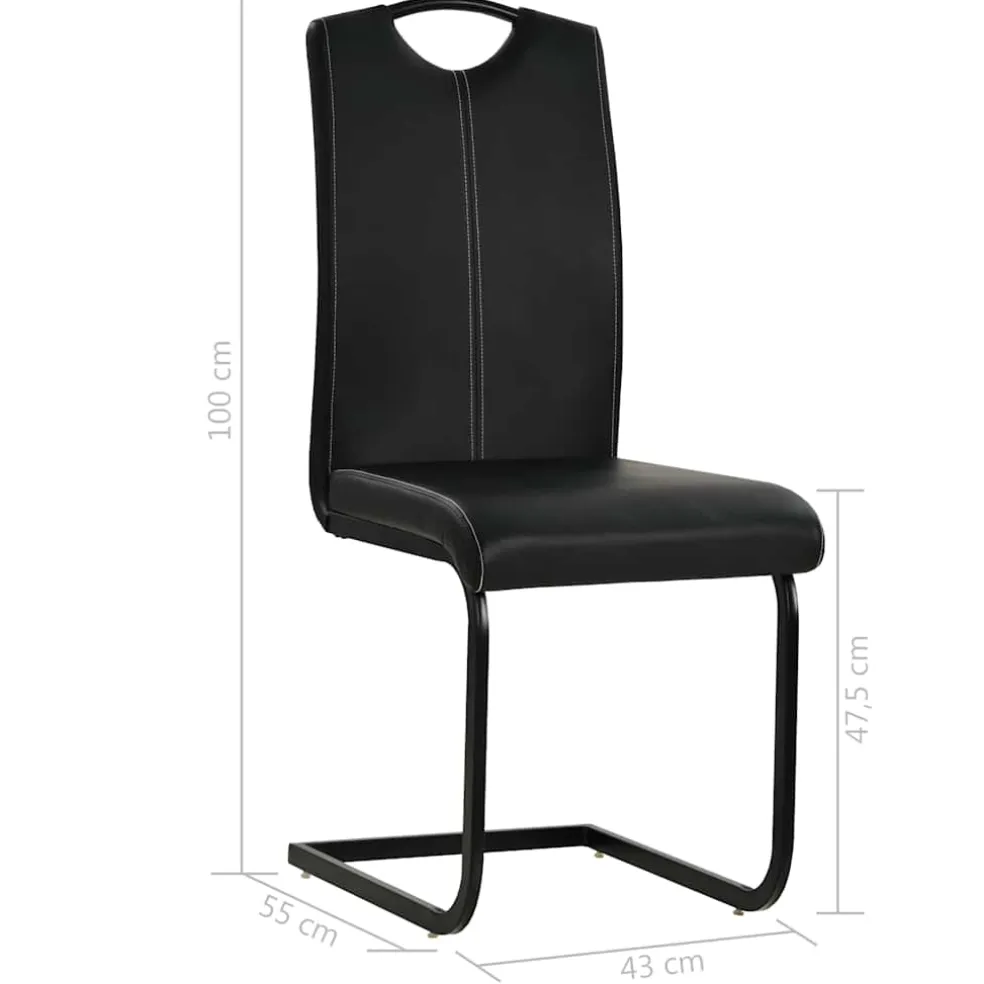 vidaXL Eetkamerstoelen 2 st kunstleer zwart