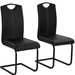 vidaXL Eetkamerstoelen 2 st kunstleer zwart