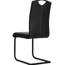 vidaXL Eetkamerstoelen 2 st kunstleer zwart