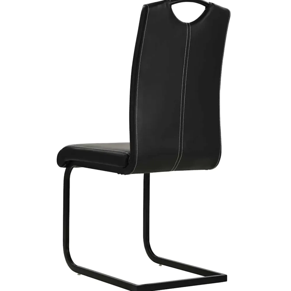vidaXL Eetkamerstoelen 2 st kunstleer zwart