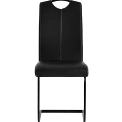 vidaXL Eetkamerstoelen 2 st kunstleer zwart