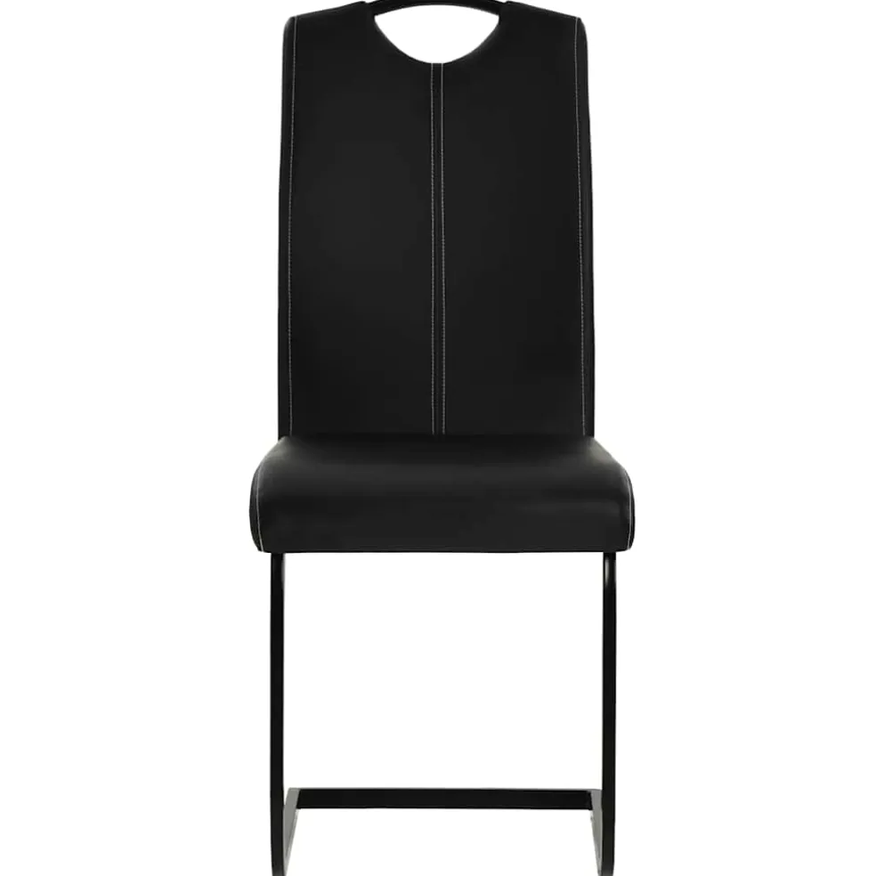 vidaXL Eetkamerstoelen 2 st kunstleer zwart
