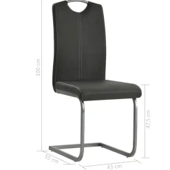 vidaXL Eetkamerstoelen 2 st kunstleer grijs