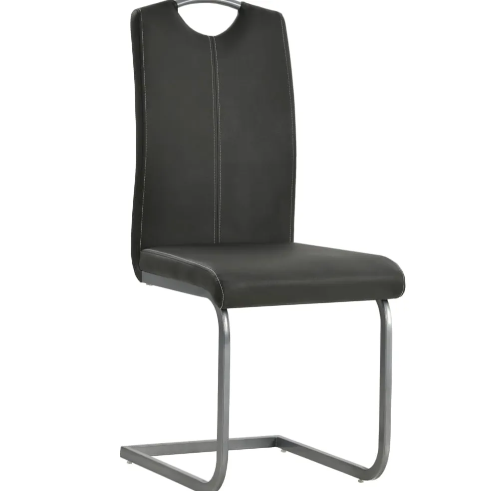 vidaXL Eetkamerstoelen 2 st kunstleer grijs