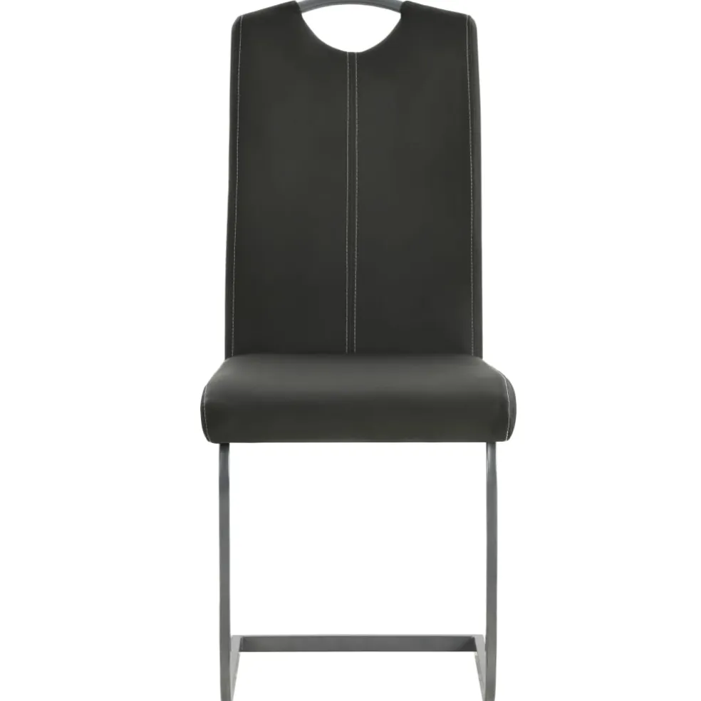 vidaXL Eetkamerstoelen 2 st kunstleer grijs