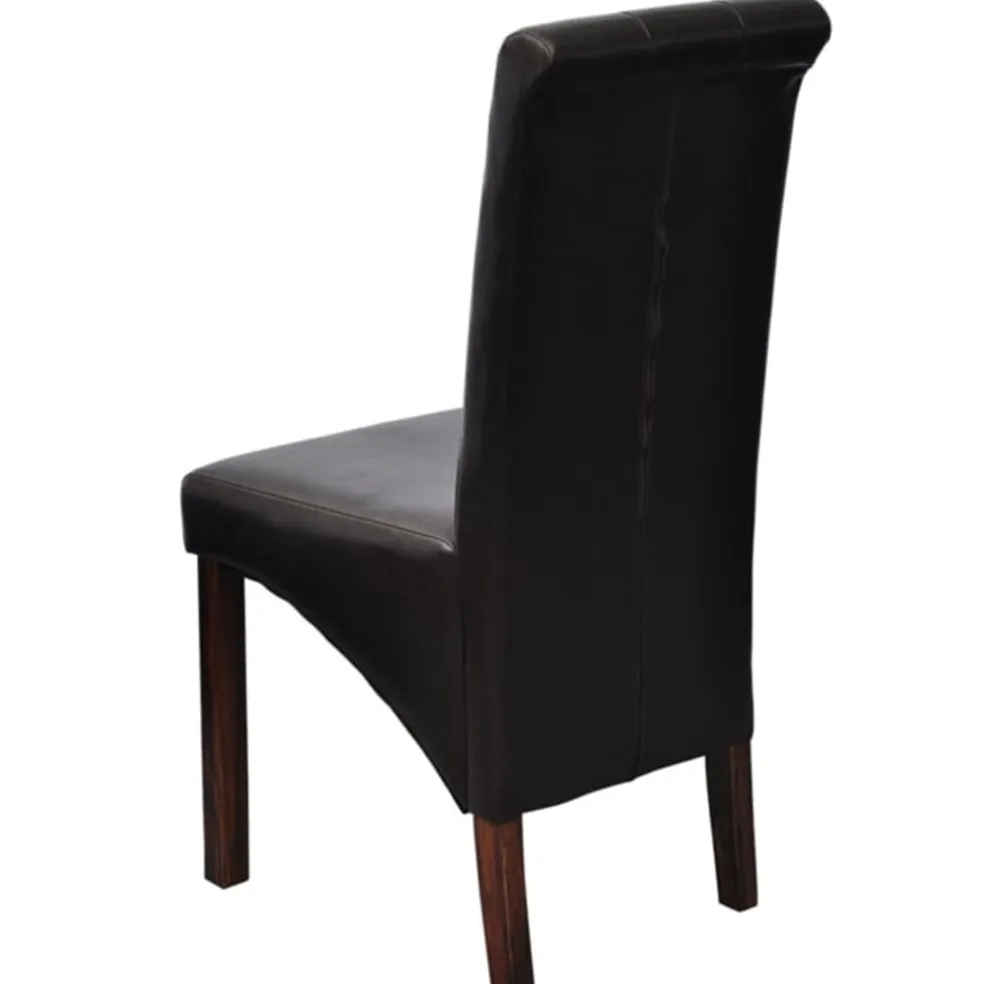 vidaXL Eetkamerstoelen 2 st kunstleer bruin