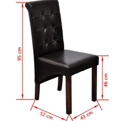 vidaXL Eetkamerstoelen 2 st kunstleer bruin