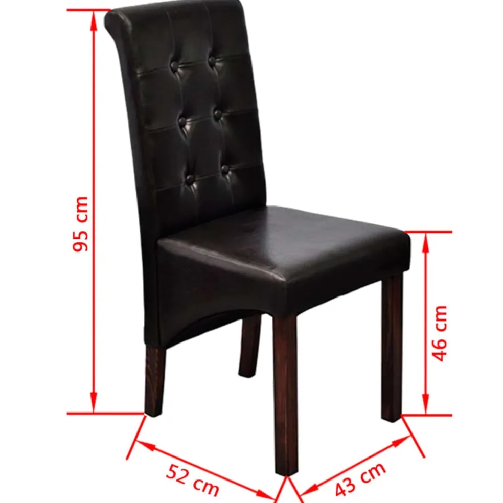 vidaXL Eetkamerstoelen 2 st kunstleer bruin