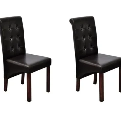 vidaXL Eetkamerstoelen 2 st kunstleer bruin
