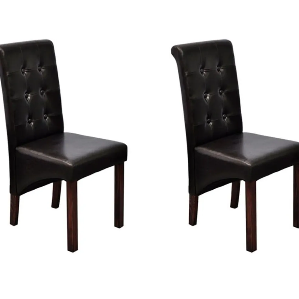 vidaXL Eetkamerstoelen 2 st kunstleer bruin