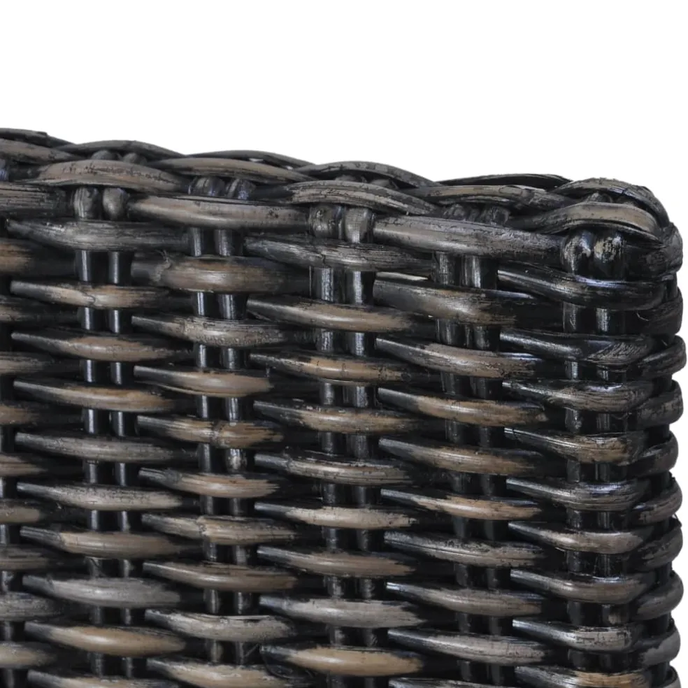 vidaXL Eetkamerstoelen 2 st kubu rattan en mahoniehout zwart