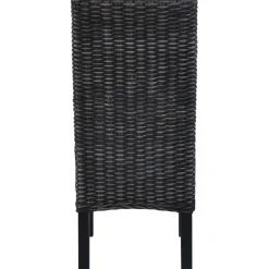 vidaXL Eetkamerstoelen 2 st kubu rattan en mahoniehout zwart