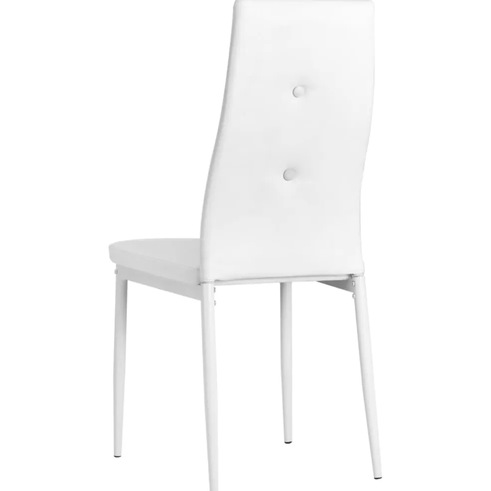 vidaXL Eetkamerstoelen 2 st kunstleer wit