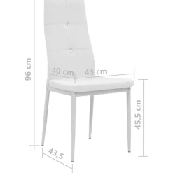 vidaXL Eetkamerstoelen 2 st kunstleer wit