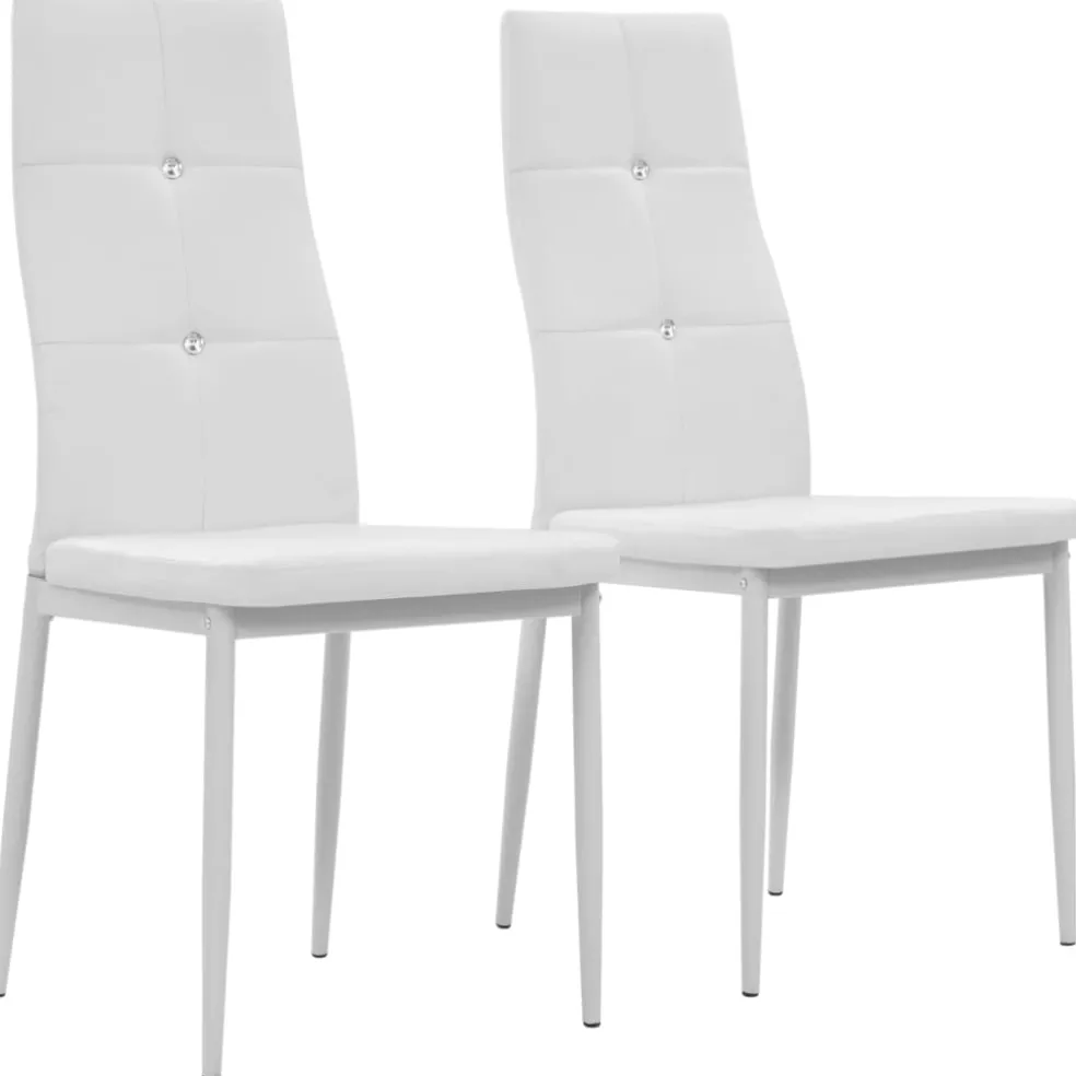 vidaXL Eetkamerstoelen 2 st kunstleer wit