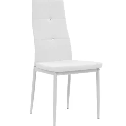 vidaXL Eetkamerstoelen 2 st kunstleer wit