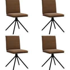 vidaXL Eetkamerstoelen 4 st kunstsuède bruin