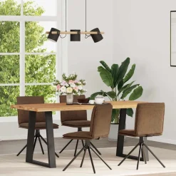 vidaXL Eetkamerstoelen 4 st kunstsuède bruin