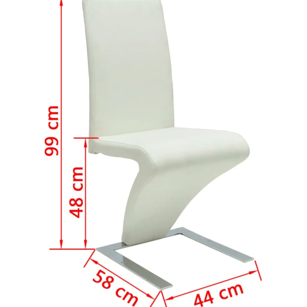 vidaXL Eetkamerstoelen 4 st kunstleer wit