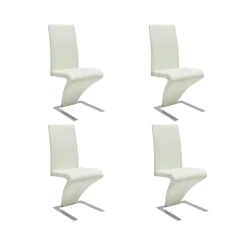 vidaXL Eetkamerstoelen 4 st kunstleer wit