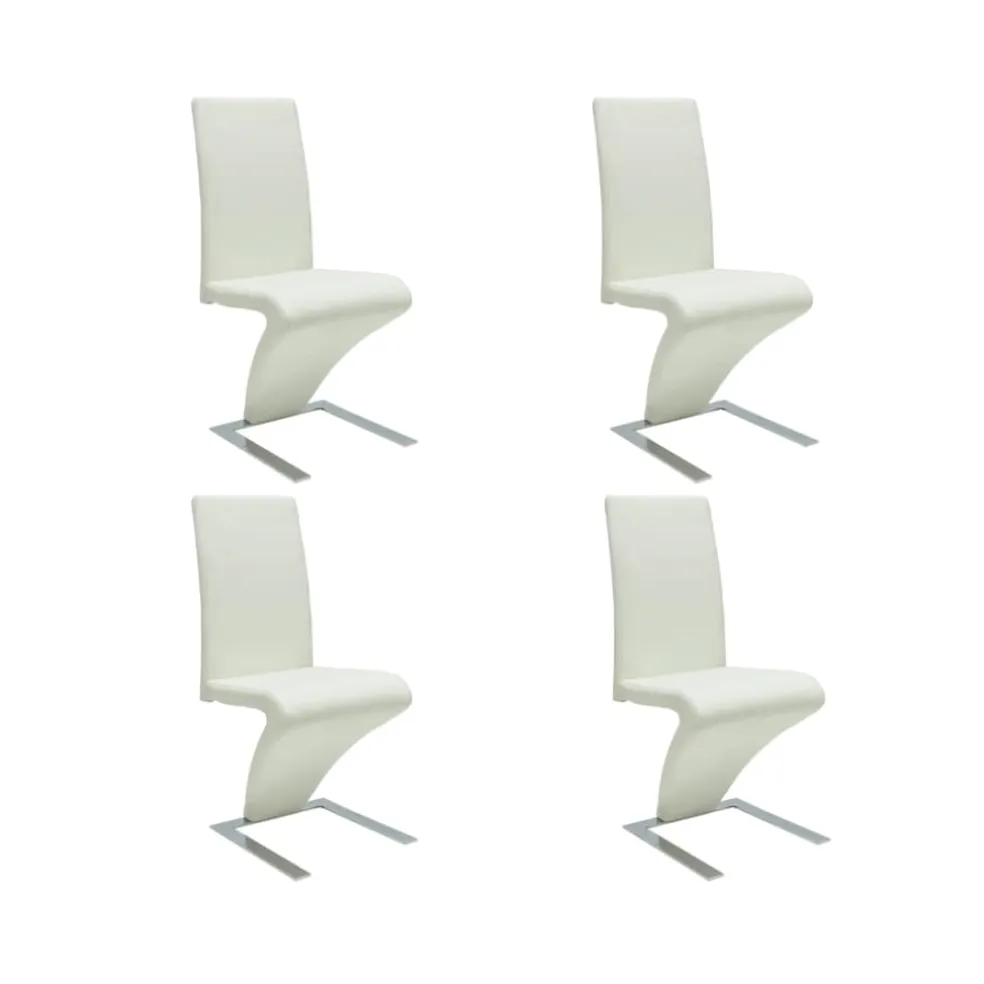 vidaXL Eetkamerstoelen 4 st kunstleer wit