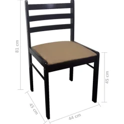 vidaXL Eetkamerstoelen 2 st massief rubberwood en fluweel bruin